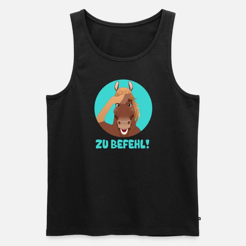 DAS SALUTIERENDE PFERD - Männer Premium Bio Tank Top - Schwarz