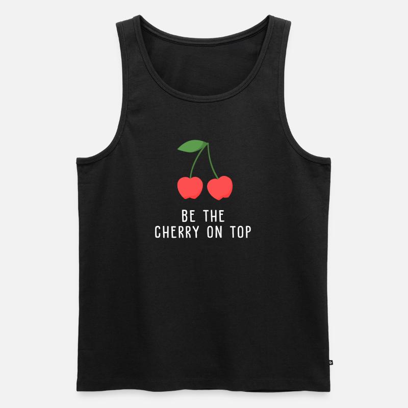 BE THE CHERRY ON TOP - Männer Premium Bio Tank Top - Schwarz