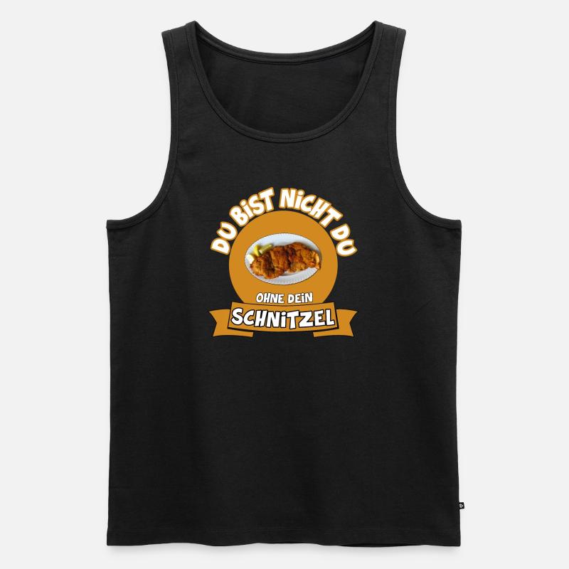 DU BIST NICHT DU OHNE DEIN SCHNITZEL - Männer Premium Bio Tank Top - Schwarz