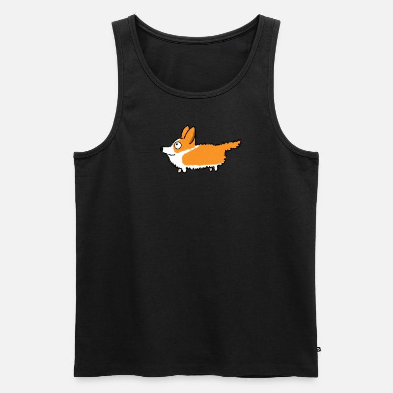 Corgi - Männer Premium Bio Tank Top - Schwarz