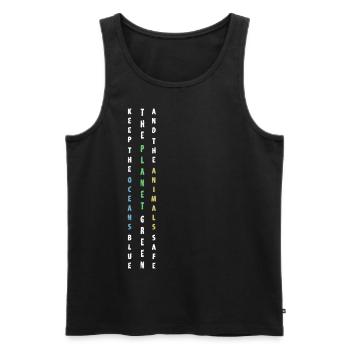 Keep the Planet green Umweltschutz Tierschutz öko - Männer Premium Bio Tank Top - Schwarz - Vorne - AI Model Male 178 light (178cm)