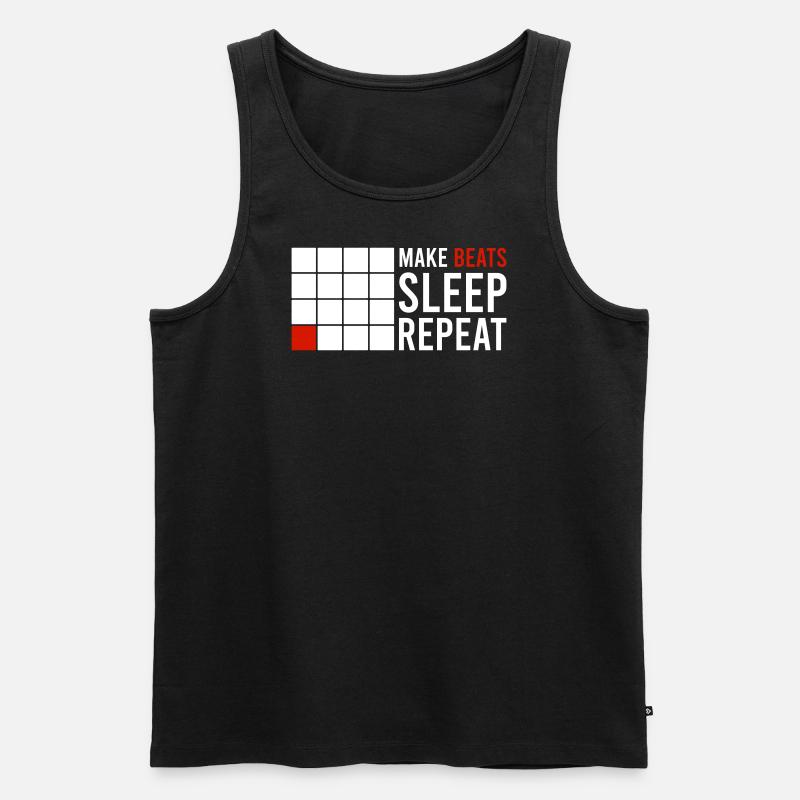 MAKE BEATS SLEEP REPEAT - Männer Premium Bio Tank Top - Schwarz