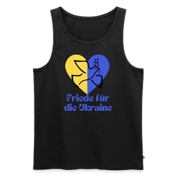 Ukraine Frieden Flagge Taube russland Krieg Peace - Männer Premium Bio Tank Top - Schwarz - Vorne - Michal (187cm)