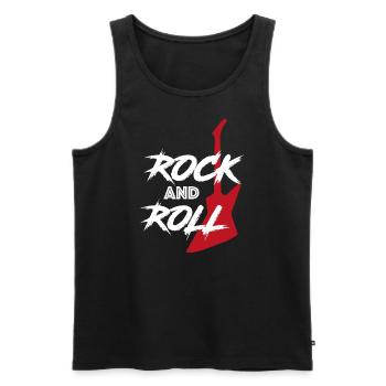 T-shirt guitare, rock and roll - Débardeur bio Premium Homme - noir - Devant - Michal (187cm)
