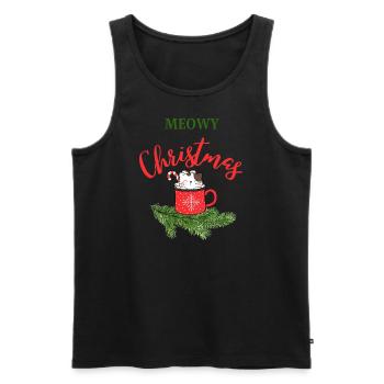 Meowy Christmas! - Männer Premium Bio Tank Top - Schwarz - Vorne - Michal (187cm)
