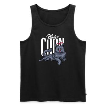 Maine-Coon-Katze - Männer Premium Bio Tank Top - Schwarz - Vorne - Michal (187cm)