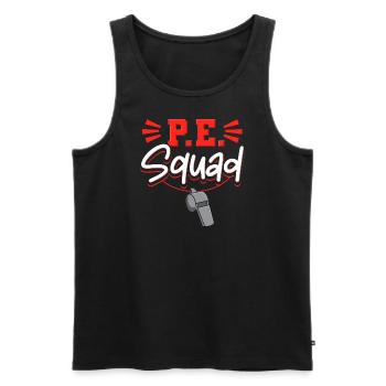PE Squad - Männer Premium Bio Tank Top - Schwarz - Vorne - Michal (187cm)
