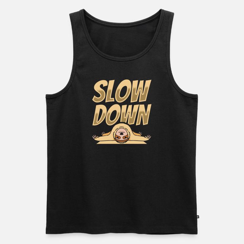SLOW DOWN - Männer Premium Bio Tank Top - Schwarz