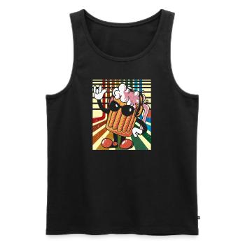 Retro Party - Männer Premium Bio Tank Top - Schwarz - Vorne - AI Model Male 178 light (178cm)