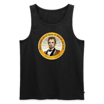 ABRAHAM LINCOLN Wise Man - Men's Premium Organic Tank Top - black - Front - AI Model Male 178 light (178cm)