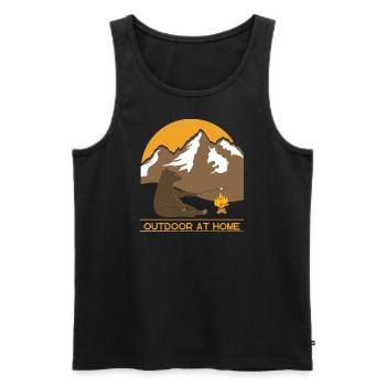 OUTDOOR Bear - Camping - Mountains - Hiking - Men's Premium Organic Tank Top - black - Front - AI Model Male 178 light (178cm)