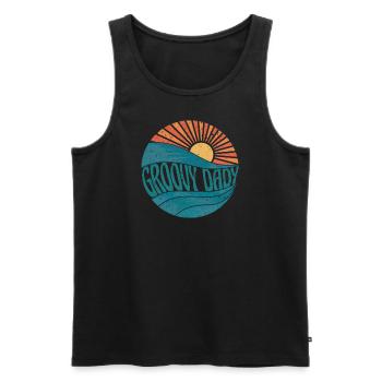 Vintage Retro Groovy Dady - Men's Premium Organic Tank Top - black - Front - AI Model Male 178 light (178cm)
