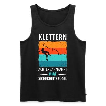 Klettern Achterbahnfahrt ohne Sicherheitsbügel - Männer Premium Bio Tank Top - Schwarz - Vorne - Michal (187cm)