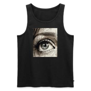 Close Up Human Eye Design - Men's Premium Organic Tank Top - black - Front - AI Model Male 178 light (178cm)