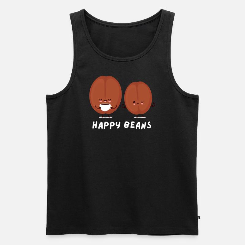 Happy Beans - Männer Premium Bio Tank Top - Schwarz