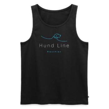 Hund Line Haustier - Männer Premium Bio Tank Top - Schwarz - Vorne - Michal (187cm)