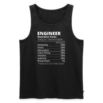 Ingenieur Lustig - Männer Premium Bio Tank Top - Schwarz - Vorne - Michal (187cm)