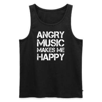 Angry Music Makes Me Happy Metal Music Metalhead - Männer Premium Bio Tank Top - Schwarz - Vorne - Michal (187cm)