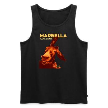 DONKEY SOSO MARBELLA-TAPA-BAR - Männer Premium Bio Tank Top - Schwarz - Vorne - AI Model Male 178 light (178cm)