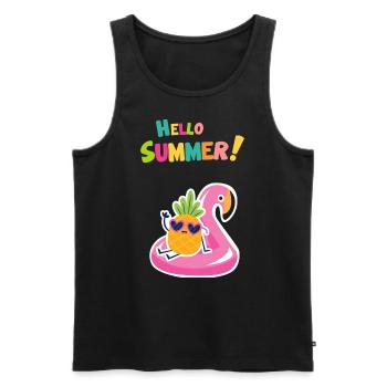 Hello Summer! - Männer Premium Bio Tank Top - Schwarz - Vorne - AI Model Male 178 light (178cm)