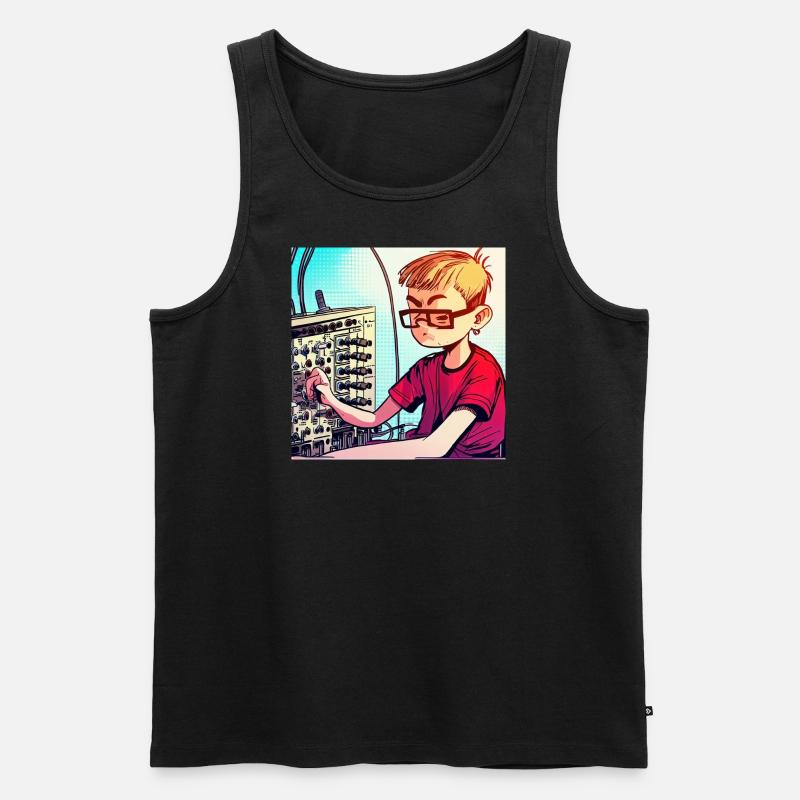 Synthesizer Boy - Männer Premium Bio Tank Top - Schwarz