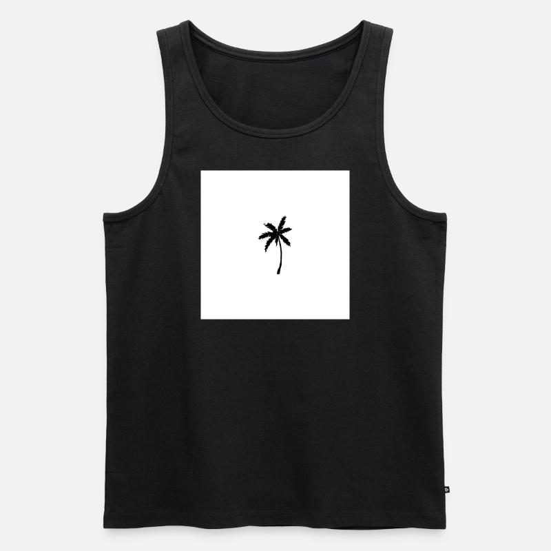Palmen - Männer Premium Bio Tank Top - Schwarz