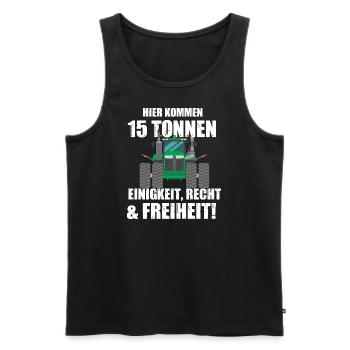 Lustige Traktor Sprüche zum Geburtstag - Männer Premium Bio Tank Top - Schwarz - Vorne - Michal (187cm)