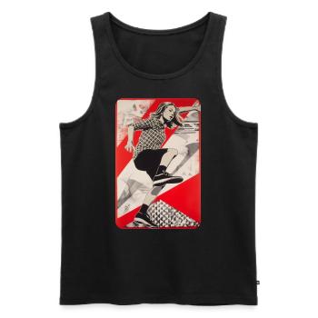 skate worm design #040 - Männer Premium Bio Tank Top - Schwarz - Vorne - AI Model Male 178 light (178cm)