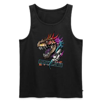 Evolution des Drachen brüllen - Männer Premium Bio Tank Top - Schwarz - Vorne - AI Model Male 178 light (178cm)