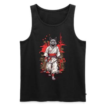 Dogs Yokai Art Japan Aesthetic Design - Men's Premium Organic Tank Top - black - Front - AI Model Male 178 light (178cm)