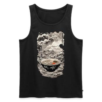 Ramen Ukiyo-e Kanji Retro Aesthetic Artwork - Men's Premium Organic Tank Top - black - Front - Michal (187cm)