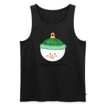 Erstes Weihnachten Aufdruck Christbaumkugel - Männer Premium Bio Tank Top - Schwarz - Vorne - AI Model Male 178 light (178cm)
