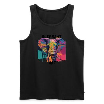 La steppe d’Afrique et les animaux - Débardeur bio Premium Homme - noir - Devant - AI Model Male 178 light (178cm)