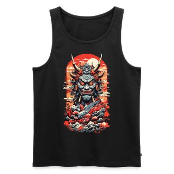 Vintage Japan Oni Demon Ukiyo-E Otaku Design - Men's Premium Organic Tank Top - black - Front - Michal (187cm)