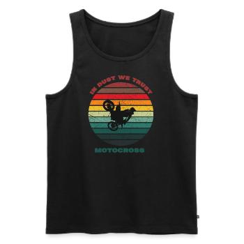 Vintage-Motocross im Staub, dem wir vertrauen - Männer Premium Bio Tank Top - Schwarz - Vorne - Michal (187cm)