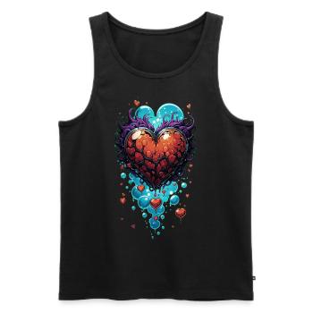 Heart Attack - Männer Premium Bio Tank Top - Schwarz - Vorne - Michal (187cm)