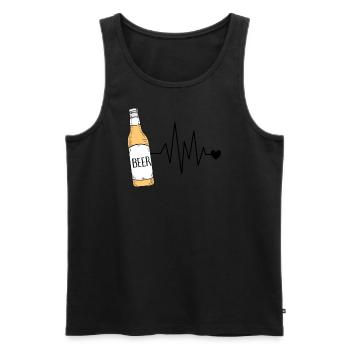 Bier - Männer Premium Bio Tank Top - Schwarz - Vorne - Michal (187cm)