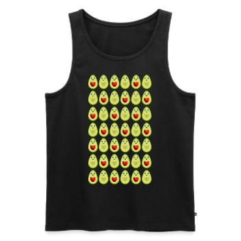 Herz Avocados mit vielen Herzen. - Männer Premium Bio Tank Top - Schwarz - Vorne - Michal (187cm)