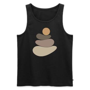 Braunes Stein-/Felsen-Logo - Männer Premium Bio Tank Top - Schwarz - Vorne - AI Model Male 178 light (178cm)