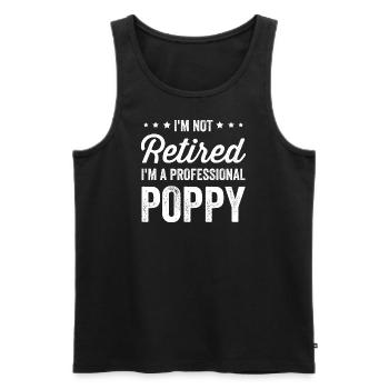 Ich bin nicht im Ruhestand, ich bin ein professioneller Poppy-Opa - Männer Premium Bio Tank Top - Schwarz - Vorne - AI Model Male 178 light (178cm)