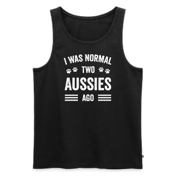 I Was Normal Two Aussies Ago Typography Aussie - Men's Premium Organic Tank Top - black - Front - Michal (187cm)