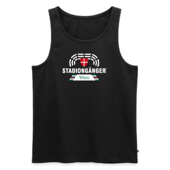 Wien Hütteldorf Stadiongänger – weiss - Männer Premium Bio Tank Top - Schwarz - Vorne - Michal (187cm)