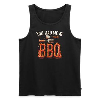 YOU HAD ME AT BBQ - Grillen Barbecue - Men's Premium Organic Tank Top - black - Front - Michal (187cm)
