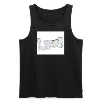 L’amour est tout simplement magique Lettrage de police - Débardeur bio Premium Homme - noir - Devant - AI Model Male 178 light (178cm)