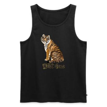 Wild One mit Tiger - Männer Premium Bio Tank Top - Schwarz - Vorne - AI Model Male 178 light (178cm)