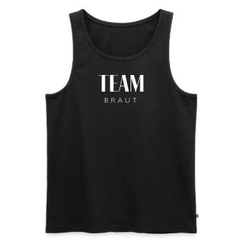 Team Braut – Weniger ist mehr - Männer Premium Bio Tank Top - Schwarz - Vorne - Michal (187cm)