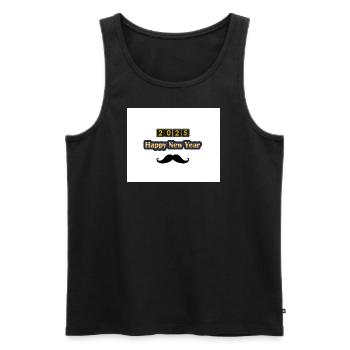 Glückliches Neues Jahr 2025 - Männer Premium Bio Tank Top - Schwarz - Vorne - Michal (187cm)