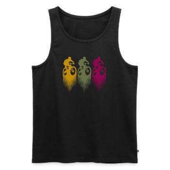 Mountainbike MTB Mountain biker bunt - Männer Premium Bio Tank Top - Schwarz - Vorne - Michal (187cm)