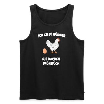 Spruch Bäuerin Bauern Huhn Henne Hahn Hühner - Männer Premium Bio Tank Top - Schwarz - Vorne - Michal (187cm)