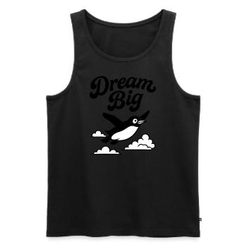 Dream Big – Pingouin volant - Débardeur bio Premium Homme - noir - Devant - AI Model Male 178 light (178cm)